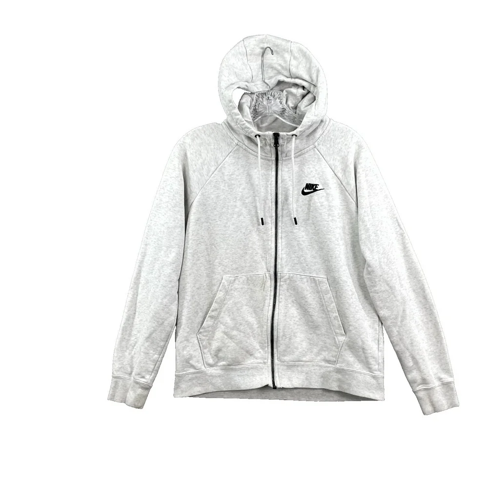 Nike Sportswear Essential Full Zip Hoodie Mens Small Gray‎ Streetwear Training